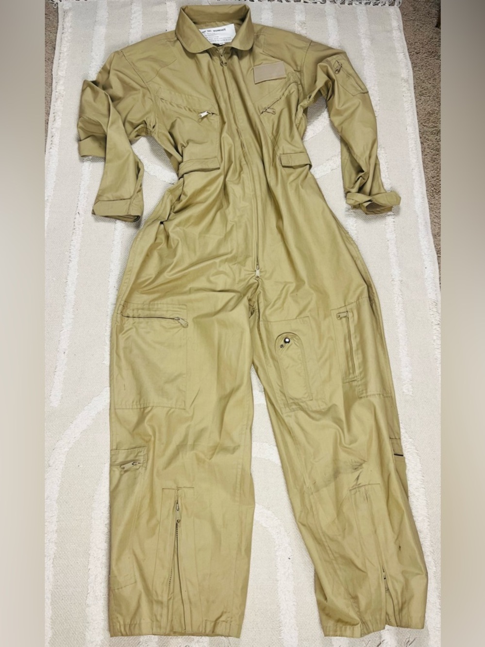 Vintage Khaki Flight Suit – Military Style, Size XL